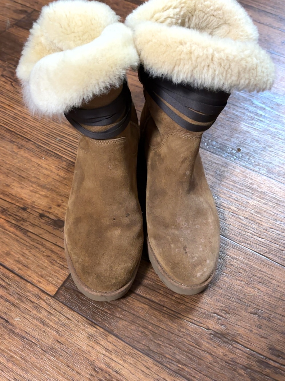 UGG Cream Shearling-Lined Boot Interior